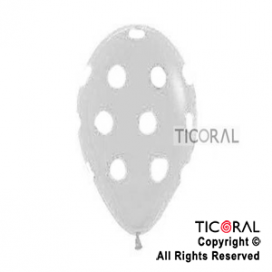 GLOBO SEMPERTEX R12 INF CRISTAL TRANSPARENTE PUNTOS BLANCOS x 50